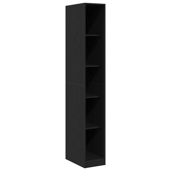 vidaXL Armoire en chêne noir - 30 x 50 x 200 cm  faite en bois solide.