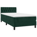 vidaXL Sommier à lattes de lit avec matelas et LED Vert foncé 90x200cm