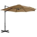 vidaXL Parasol avec base portable Taupe