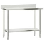 vidaXL Table de travail de cuisine avec dosseret 110x55x93 cm inox