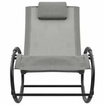 vidaXL Chaise longue avec oreiller acier et textilène gris