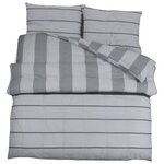 vidaXL Ensemble de housse de couette Gris 135x200 cm Coton