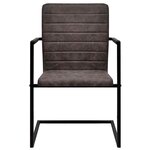 vidaXL Chaises à manger cantilever lot de 2 marron foncé similicuir