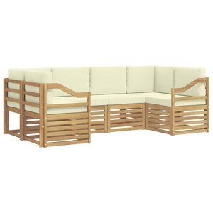 vidaXL Ensemble de canapés d'extérieur 6 pc Blanc et crème Polyester