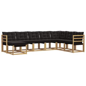 vidaXL Ensemble de canapés d'extérieur 8 pc Blanc et noir