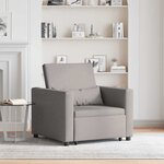 vidaXL Canapé Lit Simple Taupe 90 x 165 x 87 cm tissu