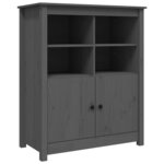 vidaXL Buffet Gris 83x41 5x100 cm Bois massif de pin