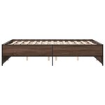 vidaXL Cadre de lit chêne marron 120x190 cm bois d'ingénierie et métal