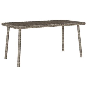 VidaXL Table basse de jardin rectangulaire gris 80x40x37 cm rotin
