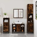 vidaXL Ensemble de meubles de salle de bain 3 Pièces Chêne fumé