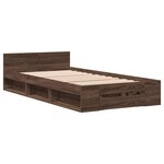 vidaXL Cadre de lit avec tiroir sans matelas chêne marron 90x190 cm