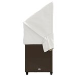 vidaXL Chaise longue avec auvent et coussins marron résine tressée