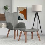 vidaXL Chaise de relaxation avec repose-pied Gris clair Velours