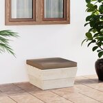 Vidaxl repose-pied palette de jardin avec coussin épicéa imprégné
