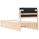 vidaXL Cadre de lit avec tête de lit rembourrée Noir 75 x 190 cm