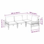vidaXL Ensemble de canapé de jardin 4 Pièces Anthracite Acier