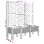 vidaXL Jardinière avec treillis bleu gris 120x40x142 cm PP
