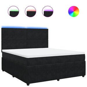 vidaXL Sommier à lattes de lit avec matelas Noir 180x200 cm Velours