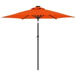 vidaXL Parasol de jardin LED et mât en acier terre cuite 225x225x212cm