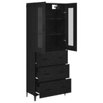 vidaXL Haut Armoire Chêne noir 69 5 x 34 x 180 cm Bois d'ingénierie