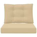 vidaXL Coussin de canapé d'extérieur 2 Pièces Beige Polyester