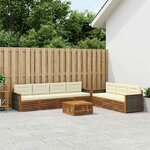 vidaXL Ensemble de canapés d'extérieur 9 Pièces Naturel et Crème