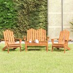 vidaXL Ensemble de salon de jardin Adirondack 4 Pièces bois acacia solide