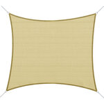Voile d'ombrage carré 3 x 3 m polyéthylène haute densité résistant aux UV coloris sable