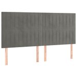 vidaXL Tête de lit à LED Gris clair 160x5x118/128 cm Velours