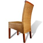 vidaXL Chaises à manger lot de 4 marron rotin naturel