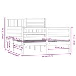 vidaXL Cadre de lit sans matelas blanc bois massif 160x200 cm