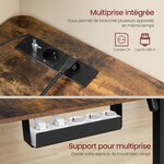 Bureau électrique réglable en hauteur table d’angle 140 x 160 cm avec multiprise fonction mémoire 2 hauteurs pour télétravail marron 12_0004614