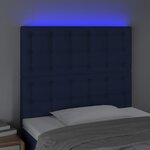 vidaXL Tête de lit à LED Bleu 80x5x118/128 cm Tissu