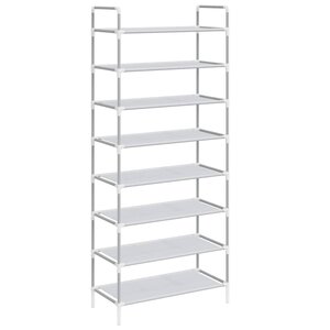 vidaXL Étagère à chaussures 8 étagères Métal et tissu intissé Argenté