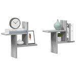 vidaXL Étagères murales 2Pièces sonoma gris 38x12x38 cm bois d’ingénierie