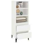 vidaXL Buffet haut Blanc brillant 40x36x110 cm Bois d'ingénierie