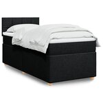 vidaXL Sommier à lattes de lit et matelas Noir 80x200 cm Tissu