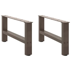 vidaXL Pieds de table basse en acier naturel 2 pièces 70 x (30-31) cm Acier