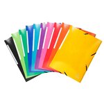 Chemise À Élastiques 3 Rabats Maxi Capacity Carte Lustrée Pelliculée 425gm2 Iderama A4 - Couleurs Assorties - X 25 - Exacompta