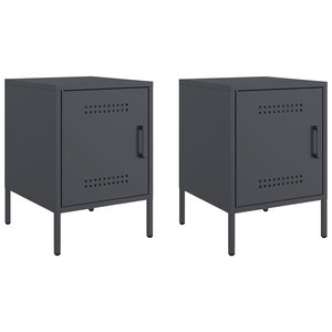 vidaXL Tables de chevet 2 Pièces anthracite 36x39x50 5 cm acier