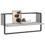 vidaXL Étagère murale avec barre sonoma gris 65x25x30 cm