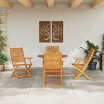 Ensemble de salle à manger pour le jardin en bois d'acacia - 5 pièces
