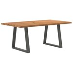 vidaXL Table à manger avec bord naturel 180x100x74cm bois massif chêne