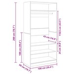 vidaXL Garde-robe Blanc 100 x 50 x 200 cm Bois d'ingénierie