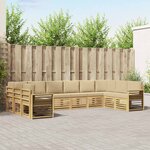 vidaXL Ensemble de canapé d'angle 10 Pièces Blanc et Beige