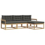 vidaXL Ensemble de canapés d'extérieur 4 pc Blanc et anthracite