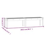 vidaXL Banc de jardin à 2 places blanc 203 5x44x45 cm bois massif pin