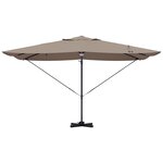 vidaXL Parasol Déporté - Taupe Taupe Tissu Grand Réglable en hauteur