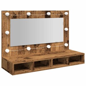 vidaXL Armoire à miroir avec LED vieux bois 90x31 5x62 cm