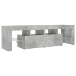 vidaXL Meuble TV avec lumières LED Gris béton 140x36 5x40 cm